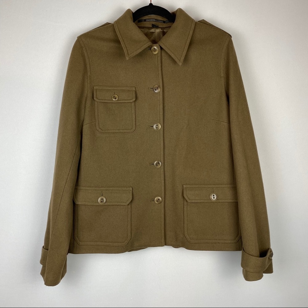 Isda & Co Wool Collared Button Up Military Jacket - image 1